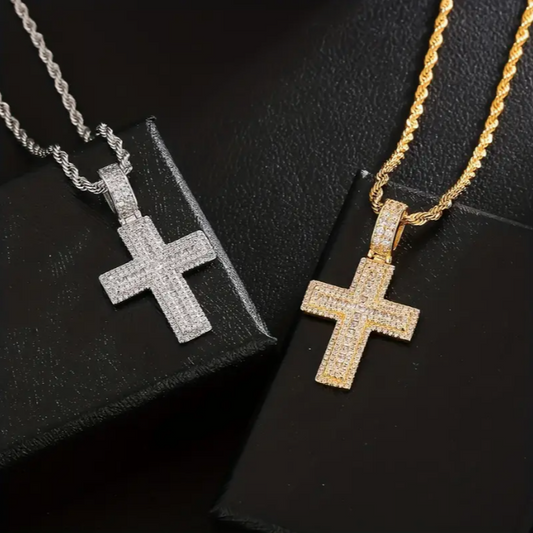 Faith Tier 3 - Faith Luxe Cross Pendant Necklace – Choose Gold or Silver